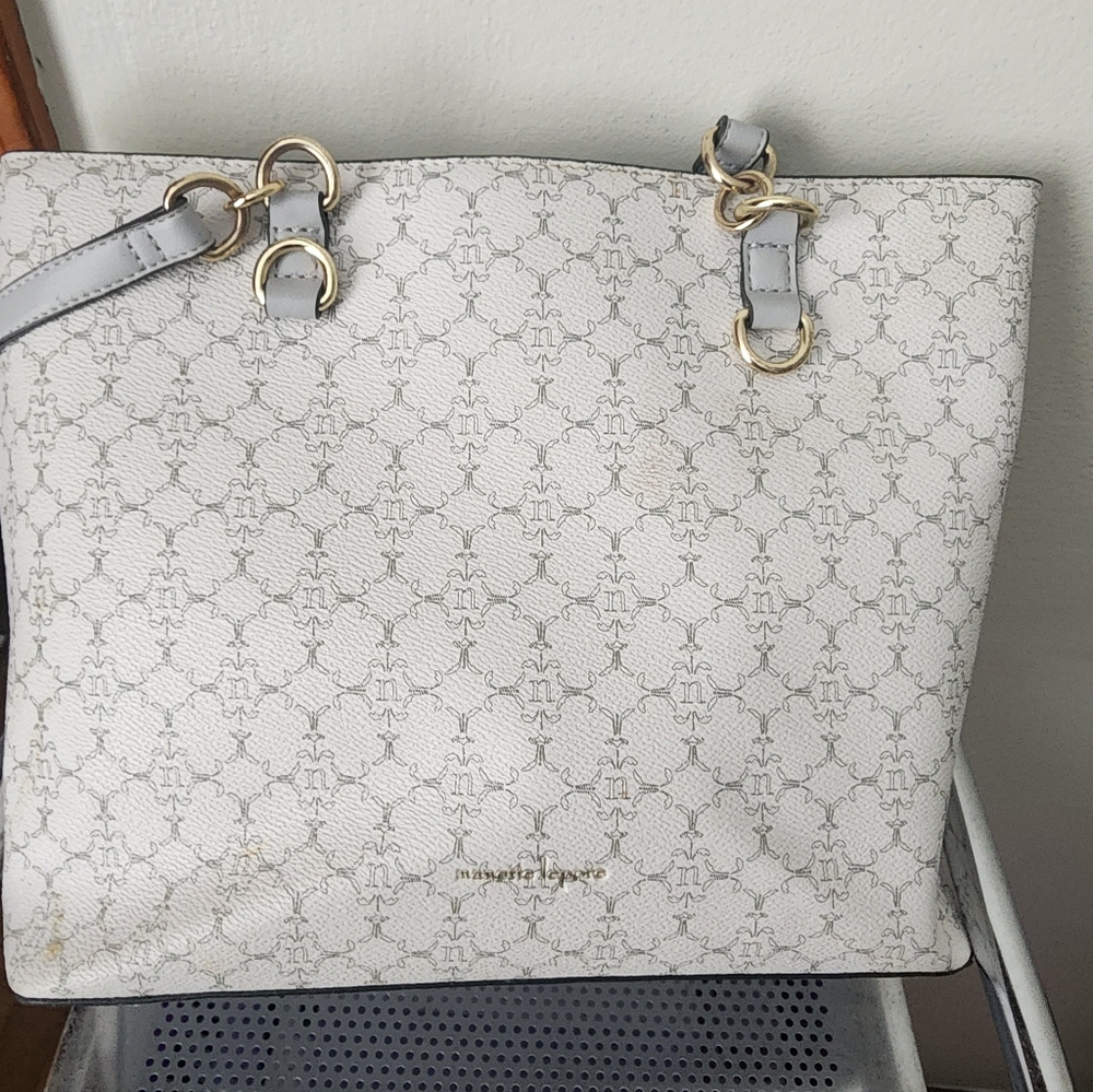 White Monogram Tote Bag